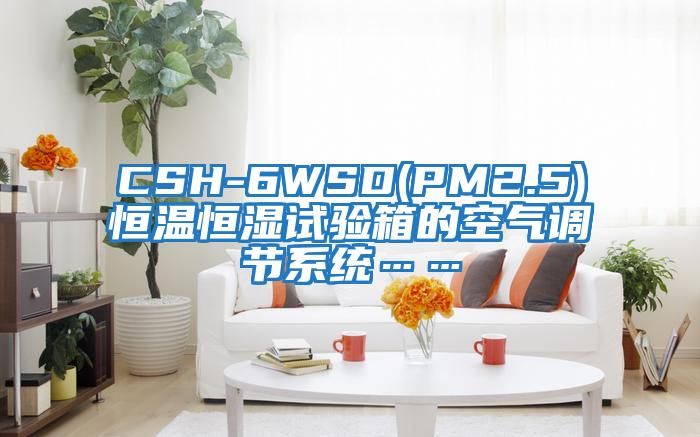 CSH-6WSD(PM2.5)恒溫恒濕試驗箱的空氣調(diào)節(jié)系統(tǒng)……