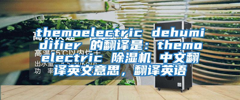 themoelectric dehumidifier 的翻譯是：themoelectric 除濕機(jī) 中文翻譯英文意思，翻譯英語(yǔ)