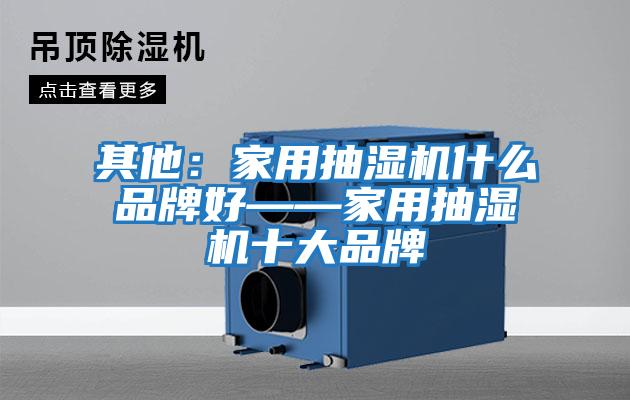 其他：家用抽濕機什么品牌好——家用抽濕機十大品牌